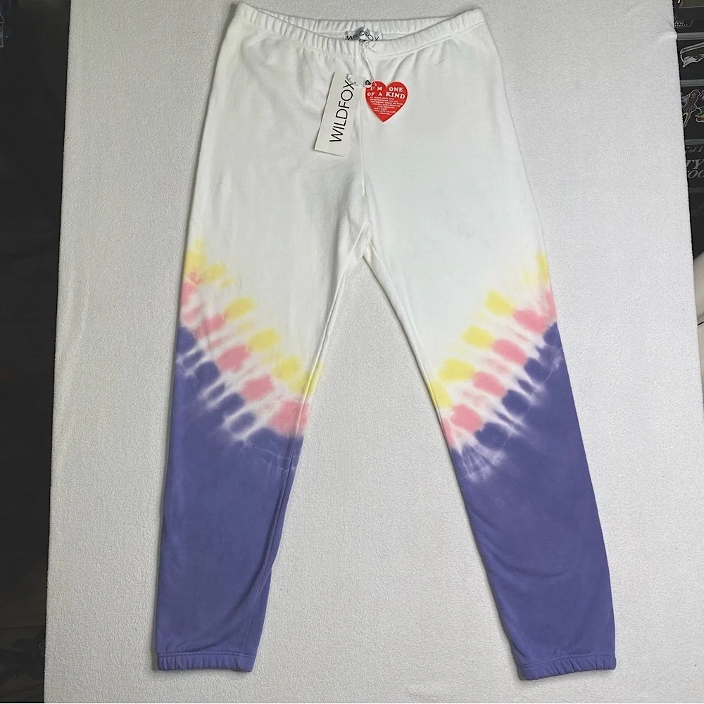 Wildfox Women's Knox Jogger Sweatpants 'Edelweiss Wash' Size (M) Medium NEW - Picture 2 of 11